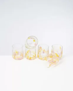 Motel a Miio Gläser>Alegria 6Er Set Glas Klein Big Drops Rosa Gelb
