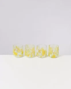 Motel a Miio Gläser>Alegria 4Er Set Glas Klein Big Drops Gelb
