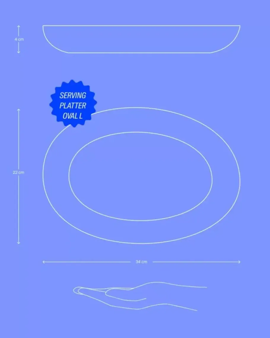Motel a Miio Servierplatten>Areia Servierplatte Oval L Grau