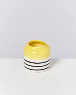 Motel a Miio Bebe>Bebe Vase Gelb Schwarz Gestreift