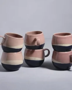 Motel a Miio Tassen & Becher>Bica 6Er Set Tasse Gros Pink Navy Cream