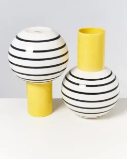 Motel a Miio Bola L>Bola Vase L Gelb Schwarz Gestreift