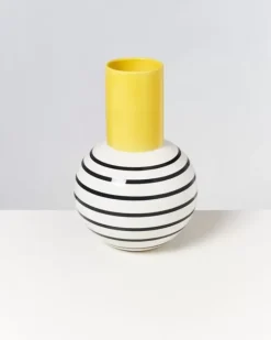 Motel a Miio Bola L>Bola Vase L Gelb Schwarz Gestreift
