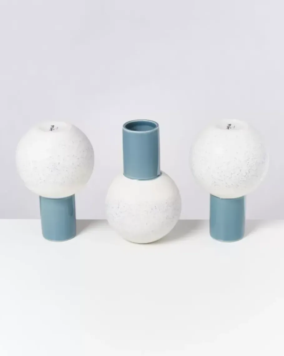 Motel a Miio Vasen>Bola Vase M Graublau Gesprenkelt