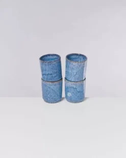 Motel a Miio 4 Teilige Sets>Cordoama 4Er Set Becher Gros Blau Gesprenkelt
