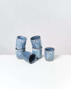 Motel a Miio 6 Teilige Sets>Cordoama 6Er Set Becher Klein Blau Gesprenkelt
