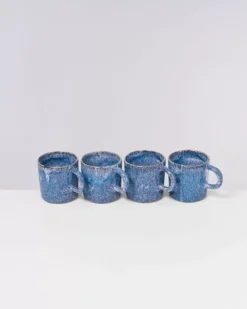 Motel a Miio 4 Teilige Sets>Cordoama 4Er Set Tasse Gros Blau Gesprenkelt