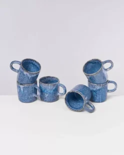 Motel a Miio Tassen & Becher Sets>Cordoama 6Er Set Tasse Gros Blau Gesprenkelt