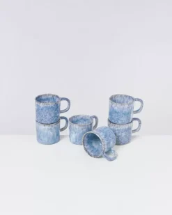 Motel a Miio Tassen & Becher Sets>Cordoama 6Er Set Tasse Klein Blau Gesprenkelt