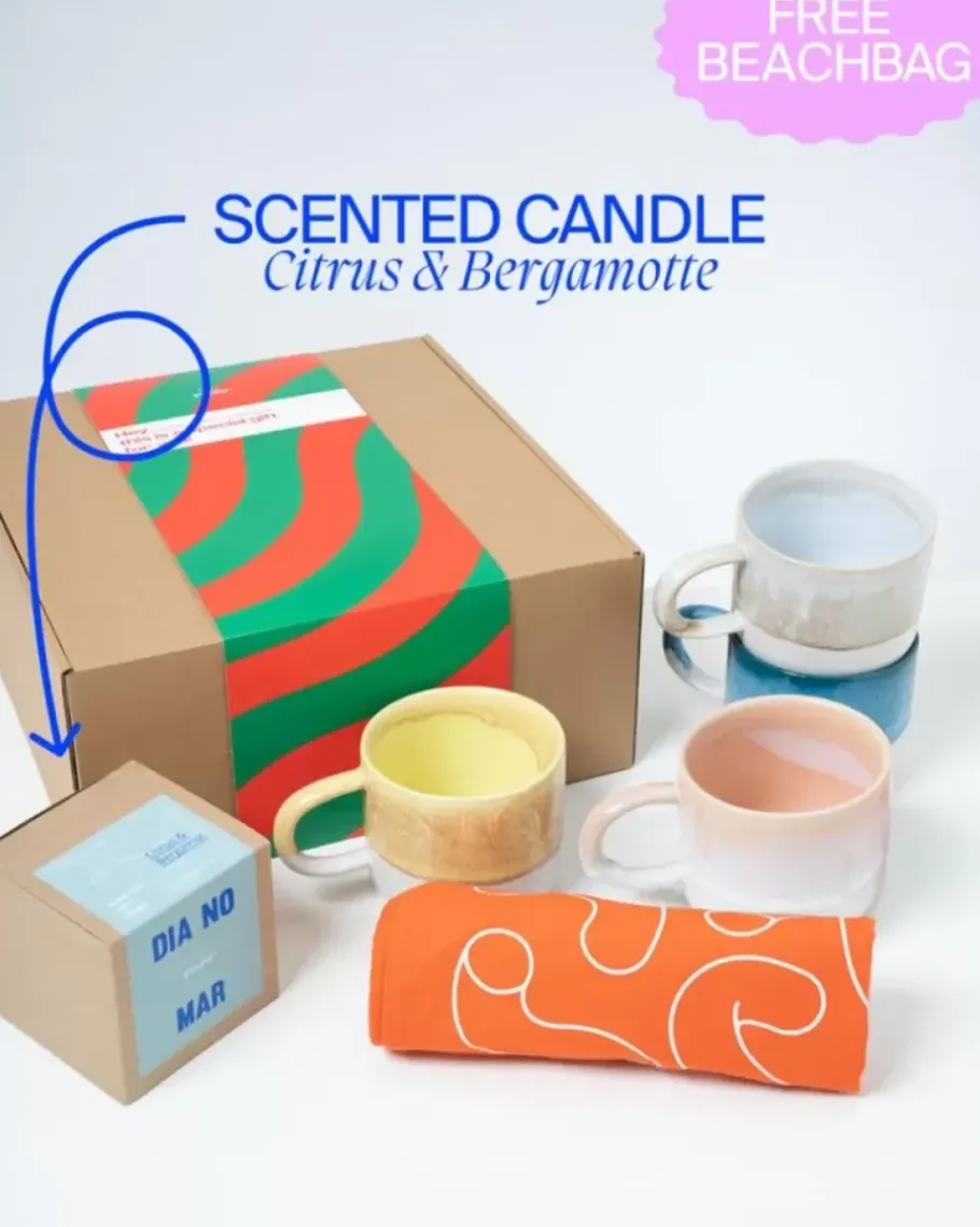 Motel a Miio Große Tassen>Geschenkbox - 4 X Coimbra Teetasse & 1 X Duftkerze