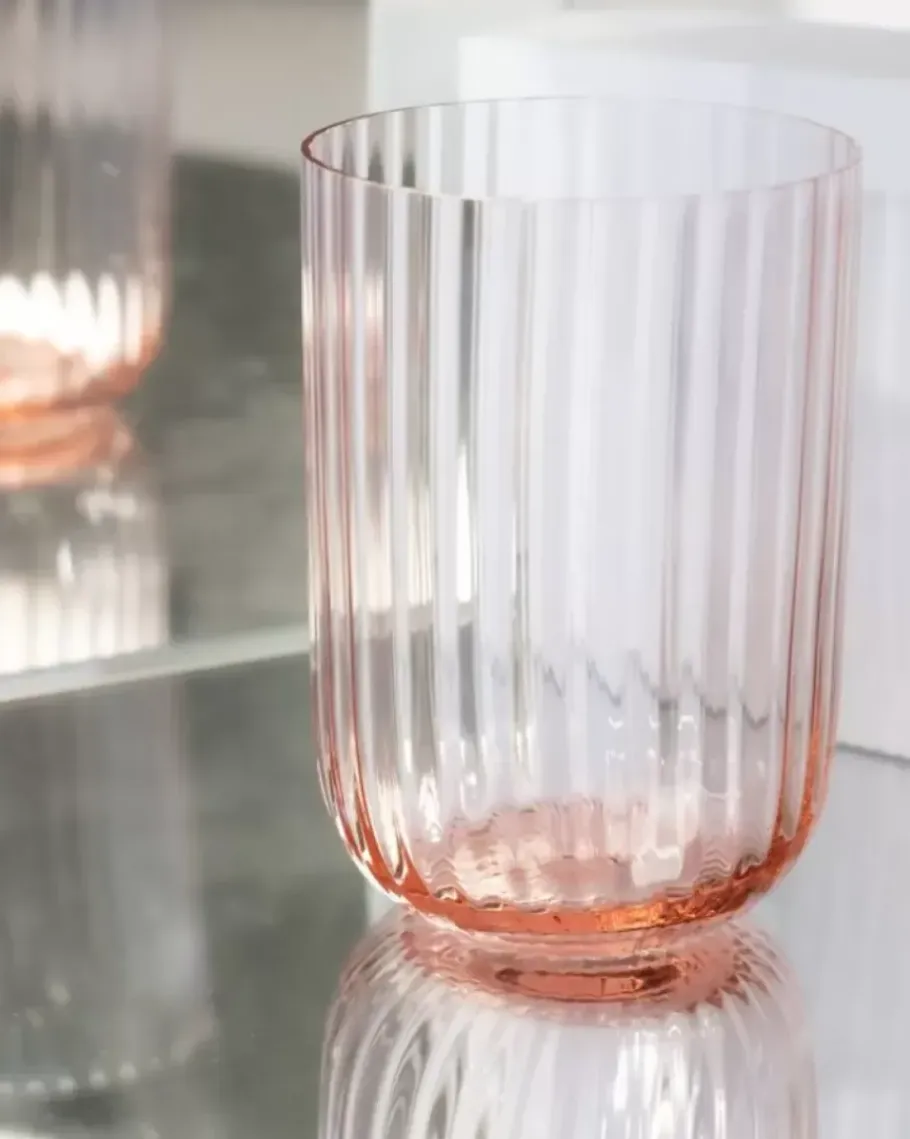 Motel a Miio Gläser>Joia Glas Riffled Pink Opal