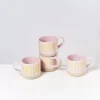 Motel a Miio 4 Teilige Sets>Nodoa 4Er Set Tasse Rosa Gelb Gestreift