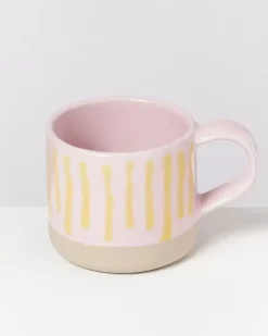 Motel a Miio 4 Teilige Sets>Nodoa 4Er Set Tasse Rosa Gelb Gestreift
