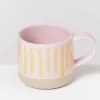 Motel a Miio Tassen & Becher>Nodoa Tasse Rosa Gelb Gestreift