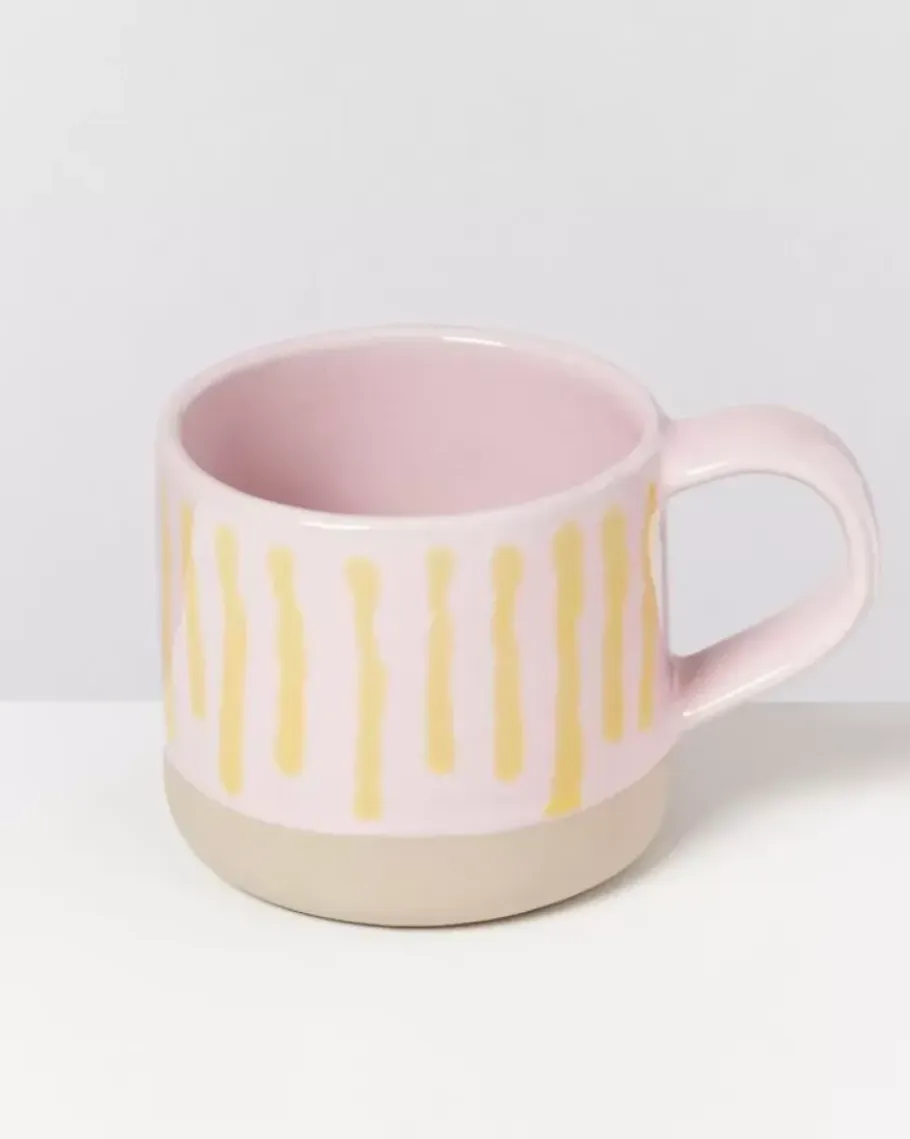Motel a Miio Tassen & Becher>Nodoa Tasse Rosa Gelb Gestreift