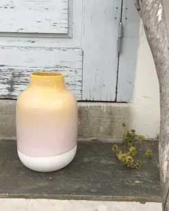 Motel a Miio Nuno L>Nuno Vase L Gelb Rosa Gesprenkelt