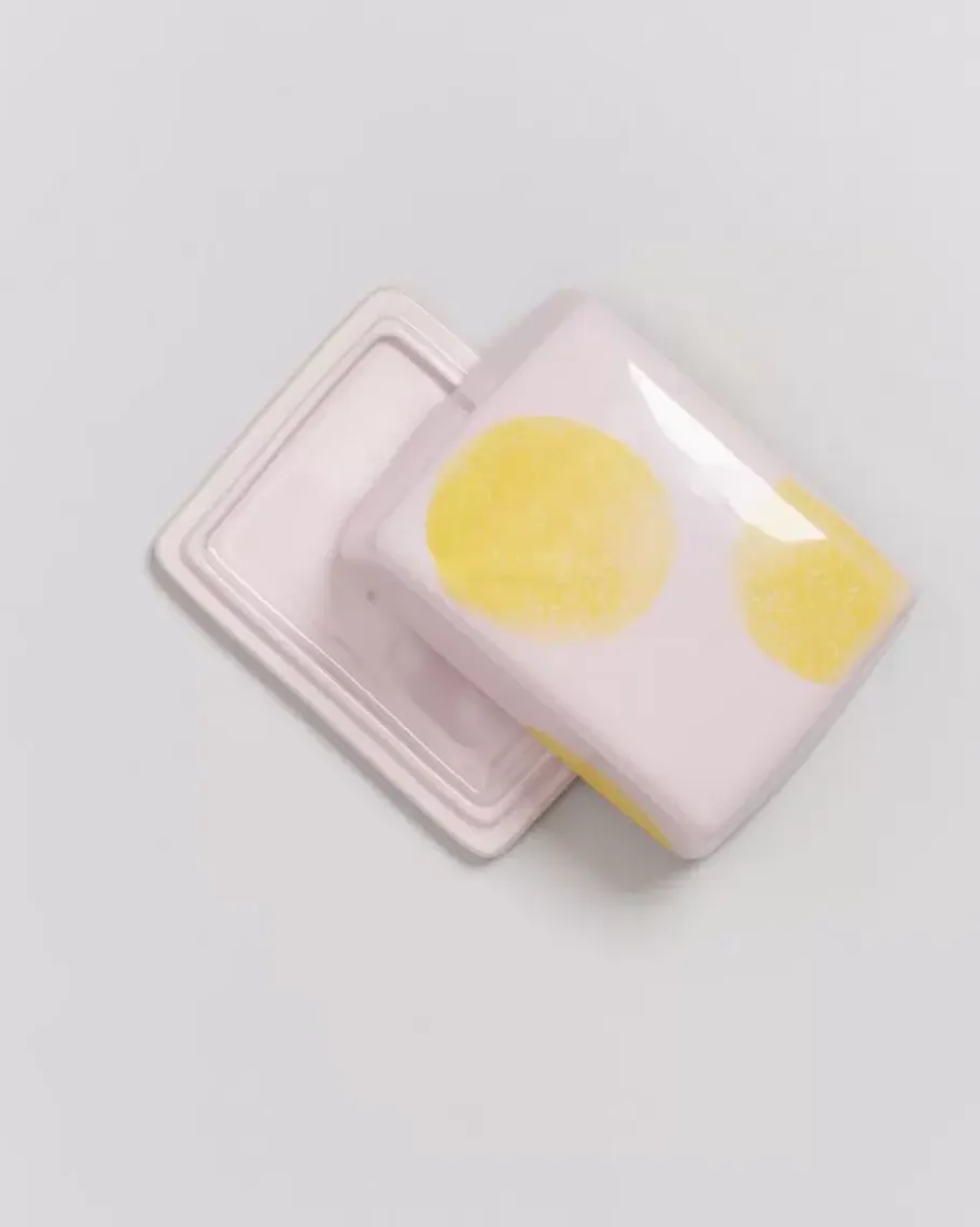 Motel a Miio Butterdosen>Seia Butterdose Rosa Gelb Gepunktet