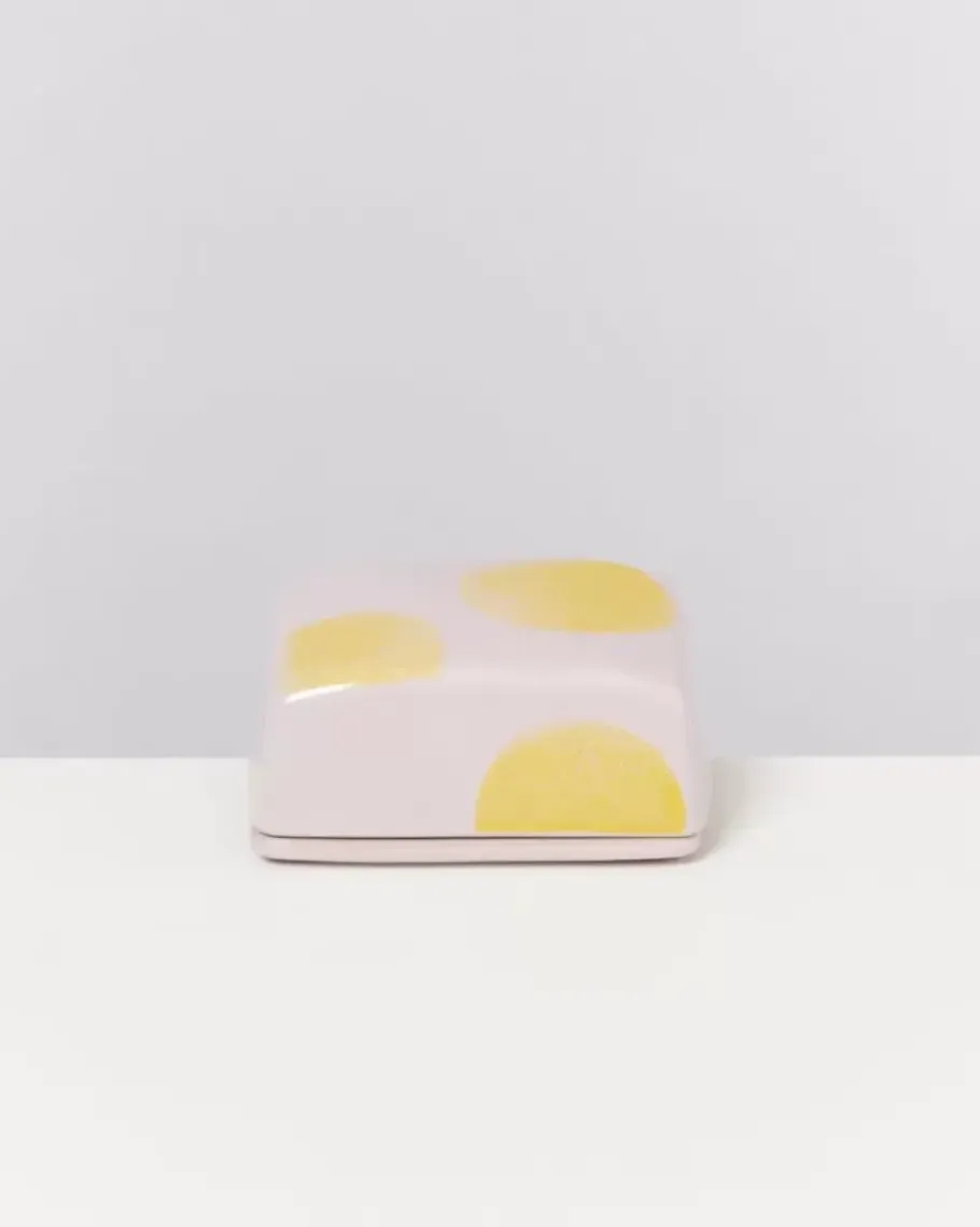 Motel a Miio Butterdosen>Seia Butterdose Rosa Gelb Gepunktet