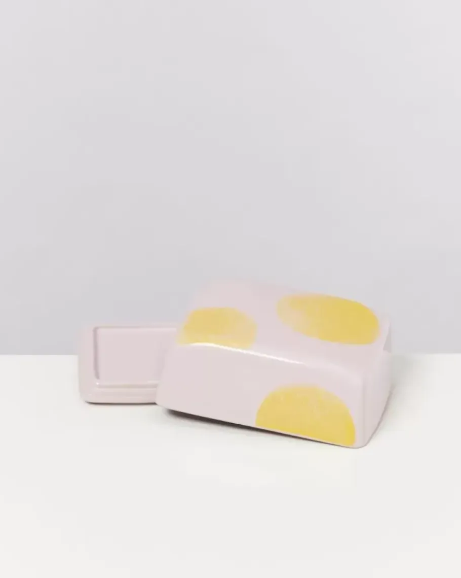 Motel a Miio Butterdosen>Seia Butterdose Rosa Gelb Gepunktet