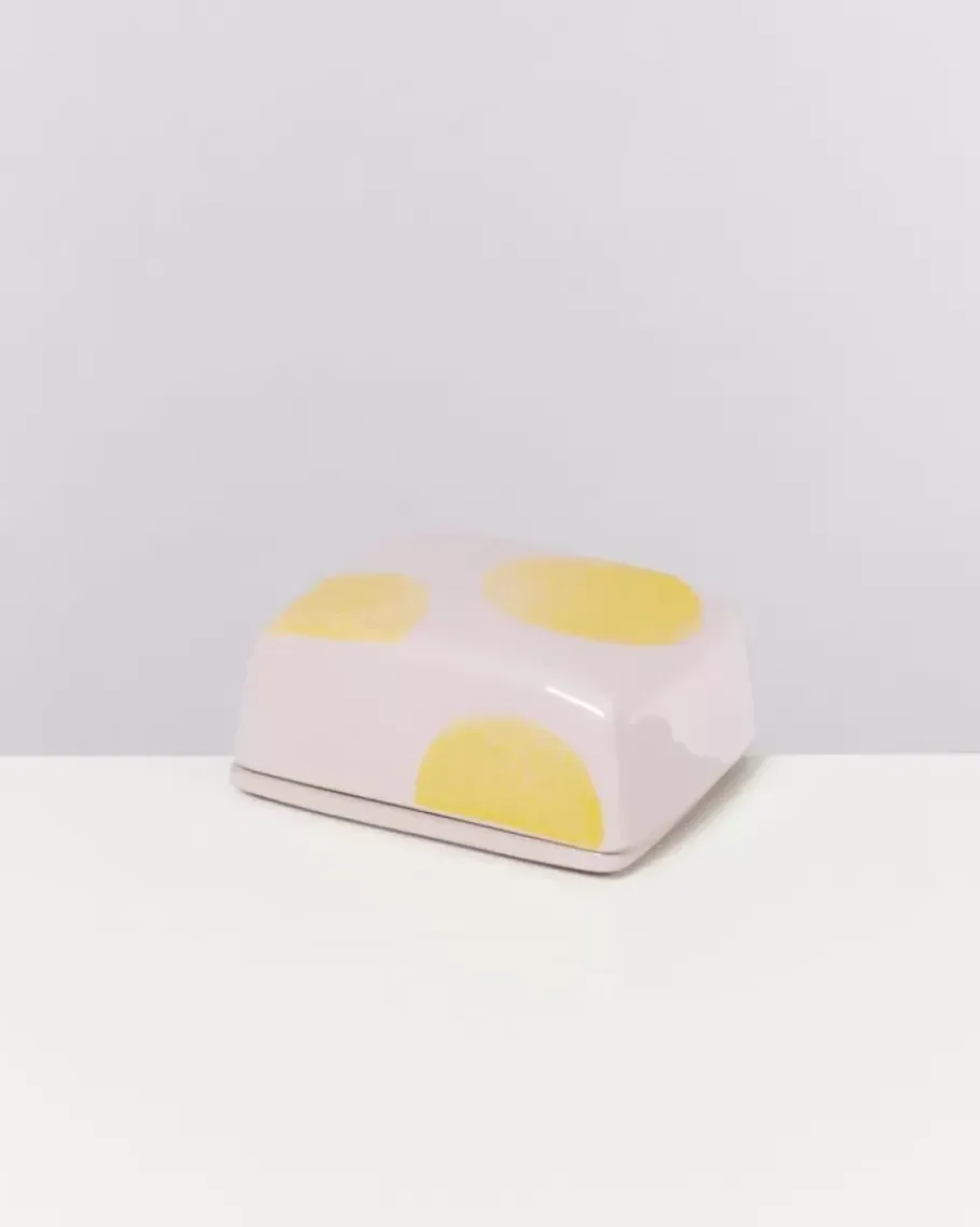 Motel a Miio Butterdosen>Seia Butterdose Rosa Gelb Gepunktet